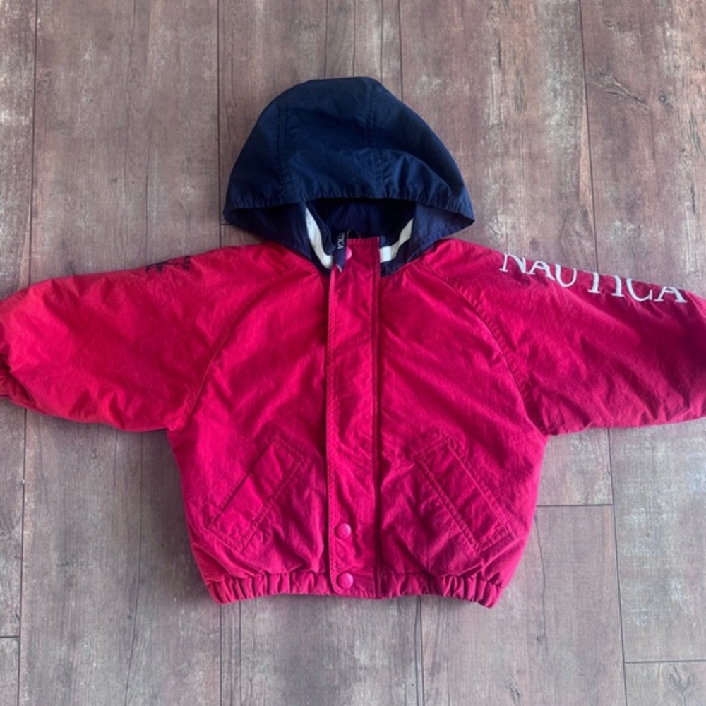 Vintage 90’s Nautica Boys Red and Blue Winter Coat Size XL 18-24 Months